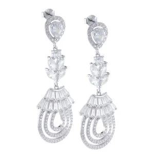 Aros aretes silver de plata italiana con circones Brilho - PAT0920028-1