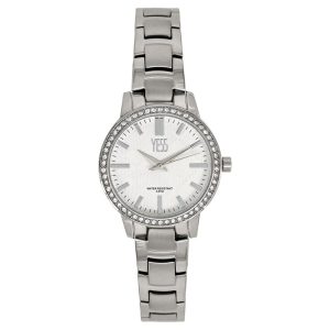 Reloj de mujer metálico clásico de color plateado Yess Watches - S18323S-01