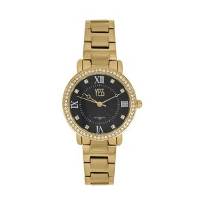 Reloj de mujer clásico análogo y fondo negro Yess Watches - S17536S-05