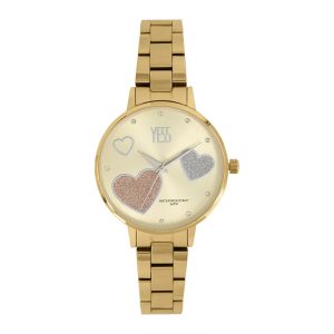 Reloj de mujer análogo dorado diseño corazón Yess watches - S19435S-01