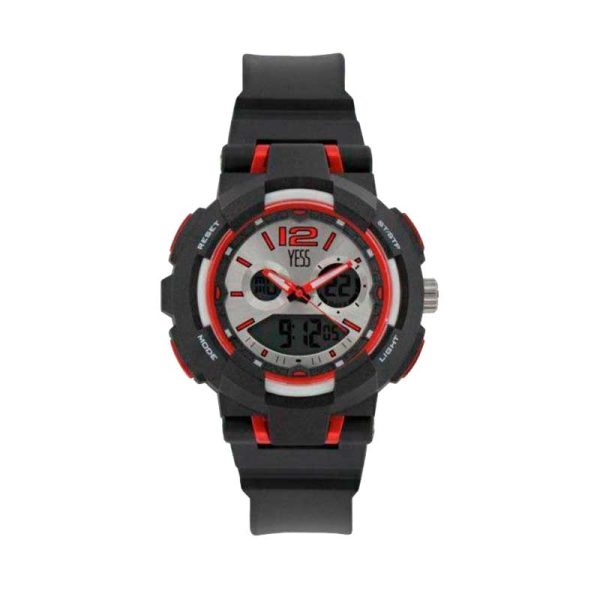 Reloj unisex deportivo digital color negro/rojo