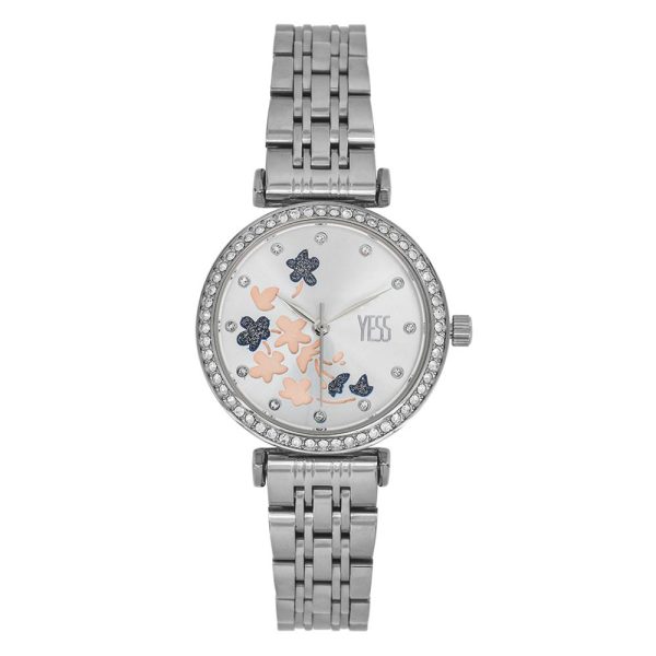 Reloj de Mujer análogo clásico y diseño de hojas con circones  Yess Watches - S17329S-01