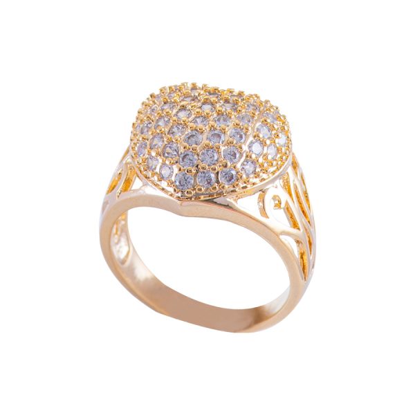 Conjunto de collar, aros con pulsera y anillo enchapado en oro Brilho - GJU1020002-1