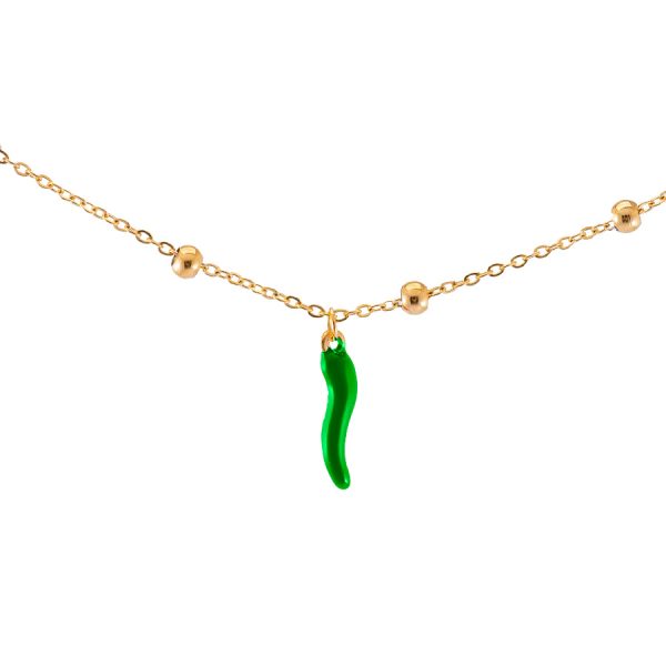 Pulsera de mujer en acero con ají verde Brilho - APU0910100-1