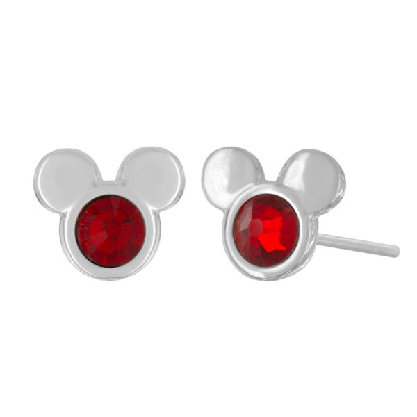 Aros topo de Mickey y circón rojo de Brilho - TO3DAH001-R