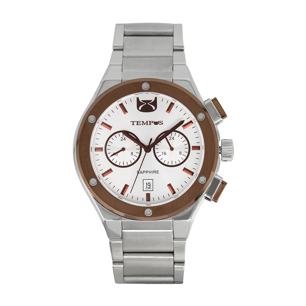 Reloj de hombre análogo color plateado y caja café Tempus Watches -  SM-19540-01