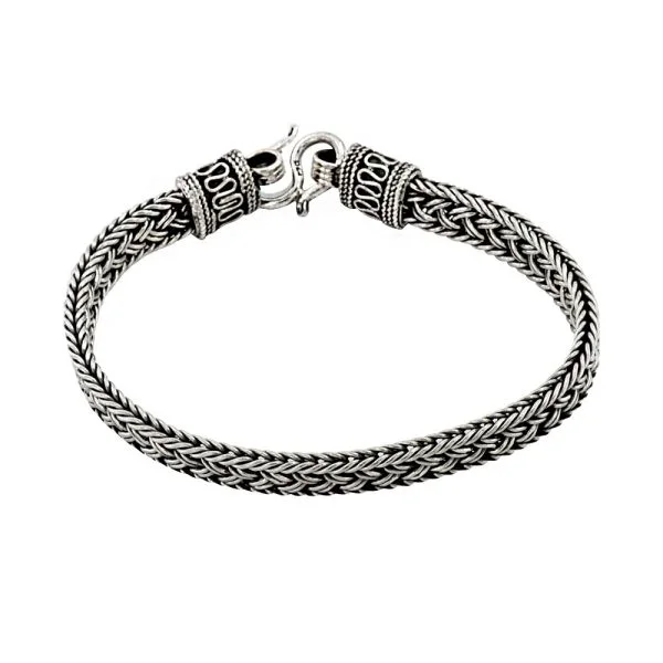 Pulsera envejecida espiga en plata italiana 925 Brilho - PPU0120002-2
