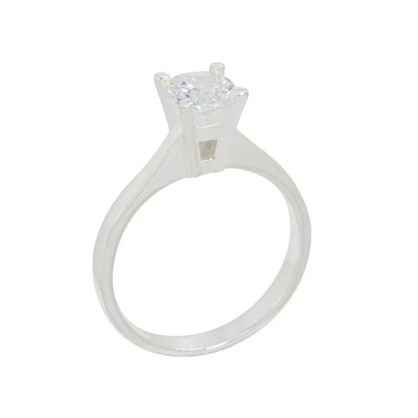 Anillo solitario de plata italiana 925 y cirón Brilho